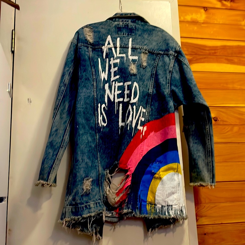 American Bazi Rainbow Denim Jean Jacket (Premium Quality)